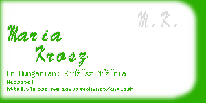 maria krosz business card